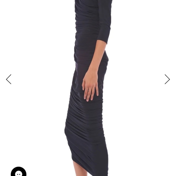 LONG SLEEVE DIANA GOWNLONG SLEEVESSHIRRED SIDESASYMMETRICAL HEMFOR EASY FIT - Picture 3 of 6